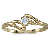 10k Yellow Gold Round Aquamarine Ring