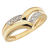 10K Yellow Gold Diamond Chevron Ring
