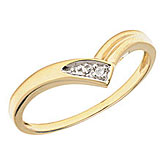 10K Yellow Gold Diamond Chevron Ring