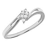 10K White Gold Diamond Cluster Ring