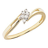 14K Yellow Gold Diamond Cluster Ring