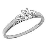 10K White Gold Diamond Cluster Ring