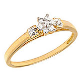 14K Yellow Gold Diamond Cluster Ring