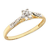 10K Yellow Gold Diamond Cluster Ring