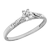 10K White Gold Diamond Cluster Ring