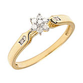 10K Yellow Gold Diamond Cluster Ring