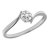 10K White Gold Diamond Cluster Ring