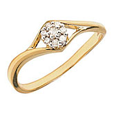 10K Yellow Gold Diamond Cluster Ring