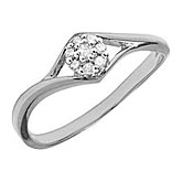 10K White Gold Diamond Cluster Ring