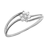 10K White Gold Diamond Cluster Ring