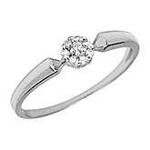 10K White Gold Diamond Cluster Ring