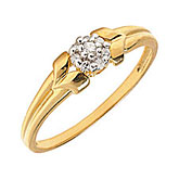 10K Yellow Gold Diamond Cluster Ring