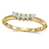 14k Yellow Gold 0.15 Ct Diamond Wrap Band