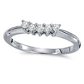 14k White Gold 0.15 Ct Diamond Wrap Band