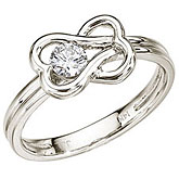 14K White Gold Knot .25 Ct Diamond Ring