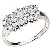 14K White Gold Diamond Clustaire Ring