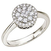 14K White Gold Diamond Clustaire Ring