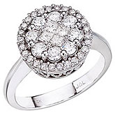 14K White Gold Diamond Clustaire Ring