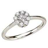 14K White Gold Diamond Clustaire Ring