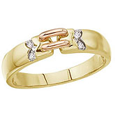 14K Yellow Gold Young Gents Two Tone Diamond Ring