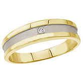 14K Yellow Gold Young Gents Two Tone Diamond Ring