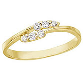14K Yellow Gold and Diamond Promise Ring