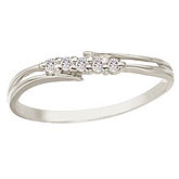 14K White Gold and Diamond Bypass Promise Ring