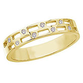 14K Yellow Gold Young Gents Modern Diamond Ring Band