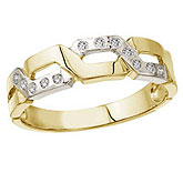 14K Yellow Gold Gents Diamond Ring Band