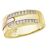 14K Yellow Gold Young Gents Diamond Ring