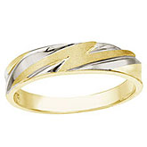 14K Gold Two Tone Young Gents Ring Band