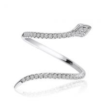 14k White Gold Diamond Snake Fashion Ring