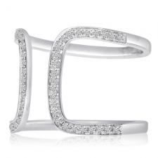 14k White Gold Negative Space Diamond Fashion Ring