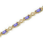 14K Yellow Gold Oval Tanzanite Bracelet