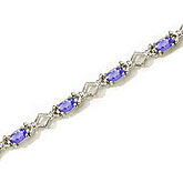 14K White Gold Oval Tanzanite Bracelet