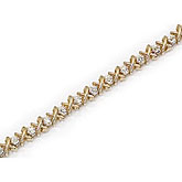 14K Yellow Gold Diamond XO Bracelet