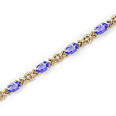 10K Yellow Gold Oval Tanzanite and Diamond Bracelet