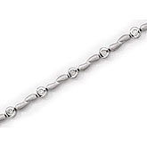 14K White Gold Diamond Bezel Bracelet