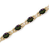 14K Yellow Gold Oval Mystic Topaz and Diamond Bracelet