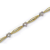 14K Yellow Gold Diamond Heart Bracelet