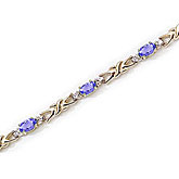14K Yellow Gold Oval Tanzanite and Diamond Bracelet