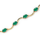 10K Yellow Gold Oval Emerald Bracelet