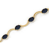 10K Yellow Gold Oval Sapphire Bracelet