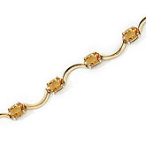 14K Yellow Gold Oval Citrine Bracelet