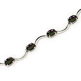 14K White Gold Oval Mystic Topaz Bracelet
