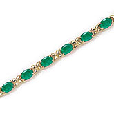 10K Yellow Gold Oval Emerald Bracelet