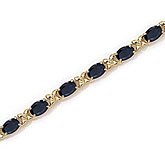10K Yellow Gold Oval Sapphire Bracelet