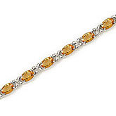 10K White Gold Oval Citrine Bracelet