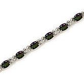 10K White Gold Oval Mystic Topaz Bracelet