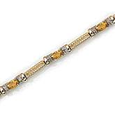 10K Yellow Gold Oval Citrine and Diamond Bracelet